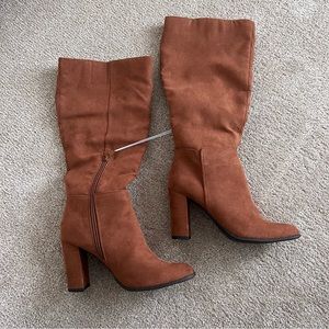 Cognac Suede Boots